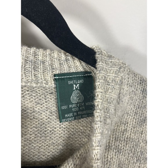 Vintage REI 100% Shetland Wool Crew Neck Sweater Beige Mens Medium Outdoor - Picture 7 of 10